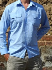 hellbaues Diensthemd Uniformhemd Feuerwehr THW Hemd -langarm- versch. Größen