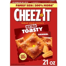 Cheez-It Extra Toasty Cheese Crackers, Baked Snack Crackers, 21 Oz.