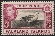 Islas Malvinas 1938 - SG 154, 4d - Rey Jorge VI - MH-OG