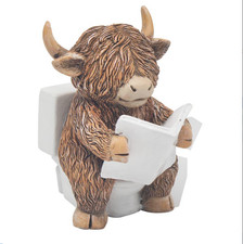 Hughie Highland Cow Sat on Toilet Reading News (LIVE)