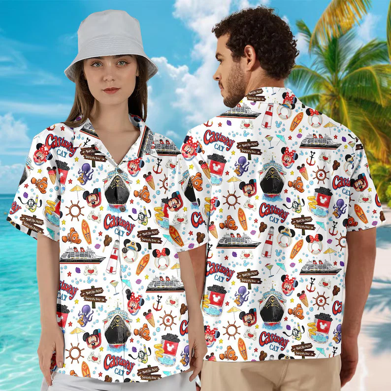 Disney Mickey Mouse Stitch And Lilo, Finding Nemo Cruise Hawaiian Shirt