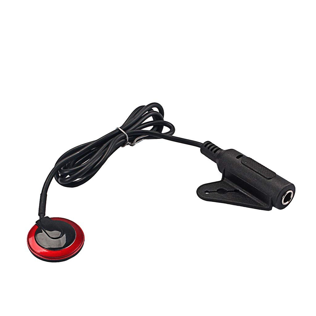Alnicov Piezo Contact Microphone Pickup for Guitar Violin Mini, black and red