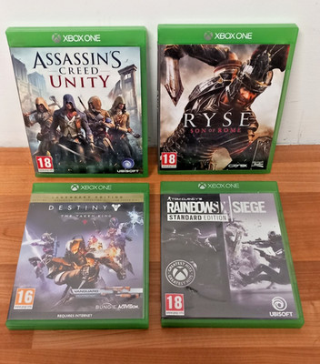 Xbox One Spiele Bundle (AC Unity, Rainbow Six Seige, Destiny Taken King, Ryse)