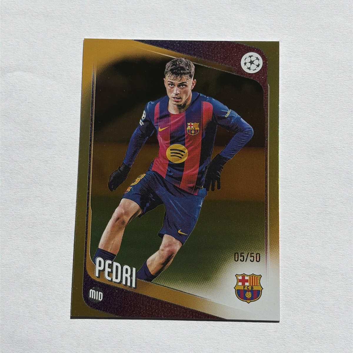 2025-26 Topps UEFA Club Competitions Pedri #196 True Gold /50 FC