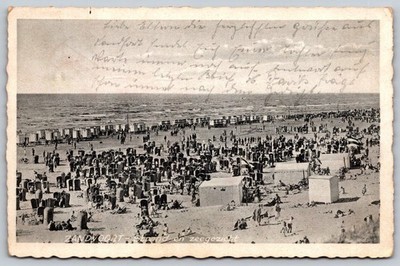Zandvoort Beach 1905 Postcard - Busy Strand View, Holland, J. Ros Publisher C478