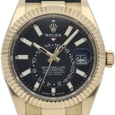 ROLEX Sky-Dweller Watch 336238 K18 YG / rubber mensWatch black USED