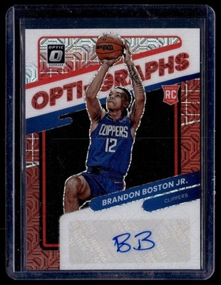 2021-22 OPTIC CHOICE RED ROOKIE OPTI GRAPHS AUTO BRANDON BOSTON JR CLIPPERS