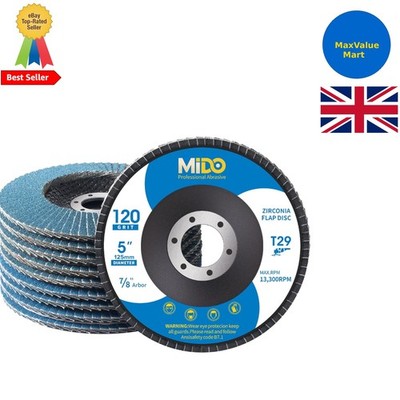 Vielseitige 10er Pack Zirkon Fächerscheiben 125 mm - Ideal für Winkelschleifer