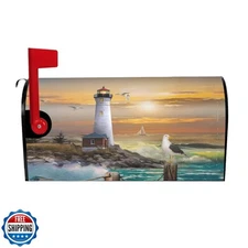 Lighthouse Magnetic Mailbox Cover, Outdoor Mail Cover Letter Post Box, 18x21 