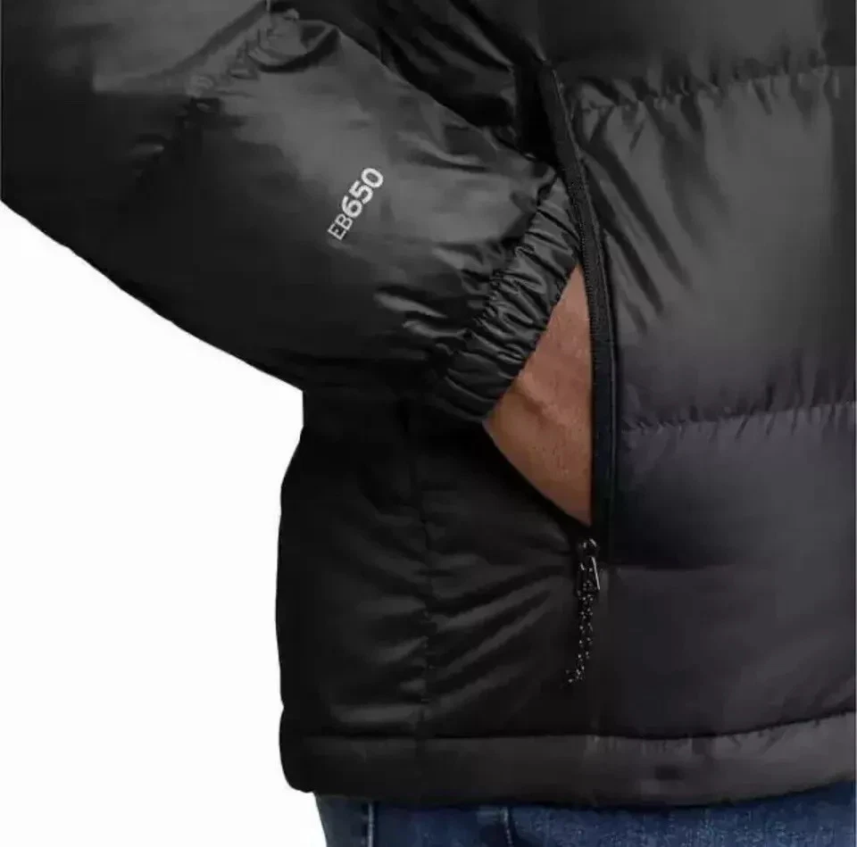EDDIE BAUER 650 Wide Channel Down Black Hooded Lightweight Packable Zip Jacket L - Image 2 of 4
