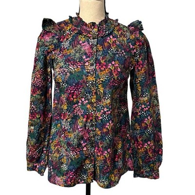 NWT Joules Multi-Color Ruffled Blouse Size 2