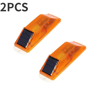 2 Stück Warn LED Lampe Solar Warnleuchte Solar Stroboskoplampe Chip Kontrollbrücke N