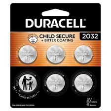Duracell CR Lithium Coin Button Cell Battery 6 Pack Exp. Jan 2032 CR2032 DL2032