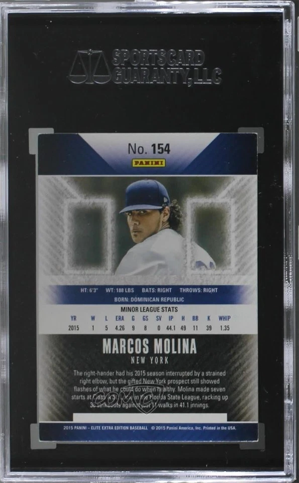 SGC Authentic 2015 Panini Elite Extra Edition Marcos Molina #154 Authentic Auto - Image 2 of 2