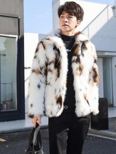 Men's Winter Short Plus Size Fur Coat Fox Fur Thickened Warm Fur Cotton Jackets
