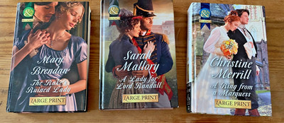Large Print Mills and Boon. Regency Romance x 3. Hard back