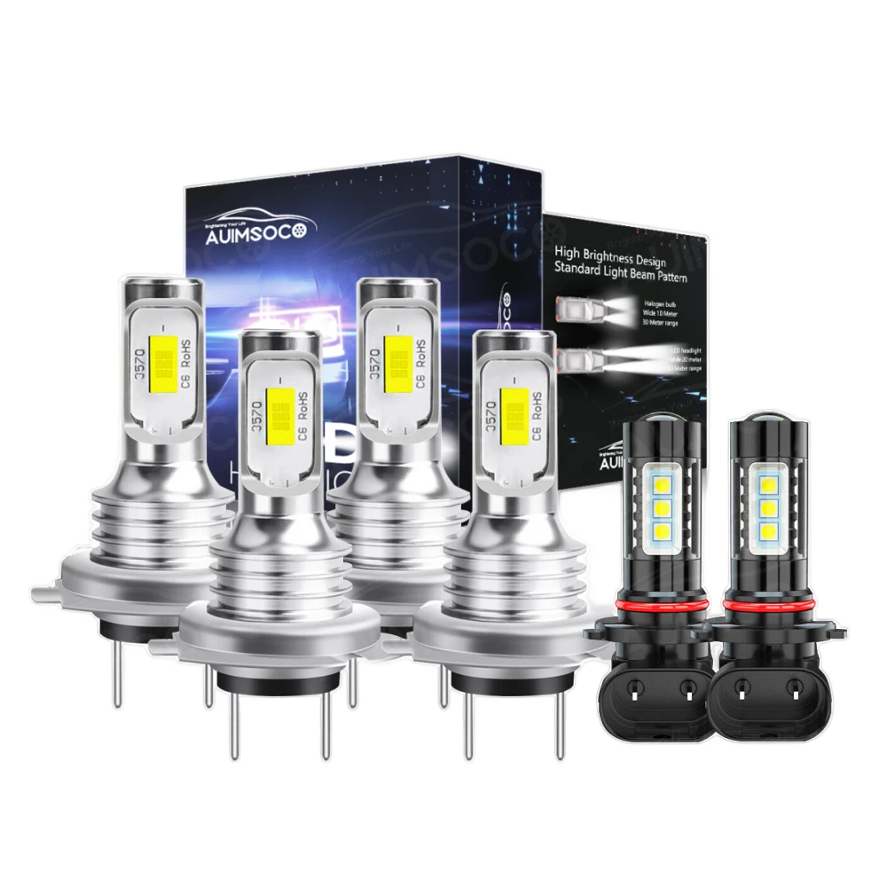 For Jaguar XJ8 1998-2003 Combo 6x LED Headlight High/Low + Fog Light Bulbs Kit