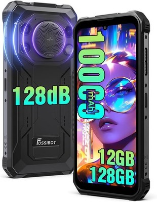 Rugged Phone Unlocked 4G 128GB 10000mAh Android 15 F110L FOSSIBOT 2026 128dB