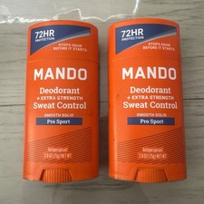 2X Mando PRO SPORT Deodorant Antiperspirant Sweat Control 2.6oz Smooth Solid