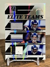 2006 ELITE DREW BREES LADAINIAN TOMLINSON GATES TRI PATCH #d 01/25 LAUNDRY TAG