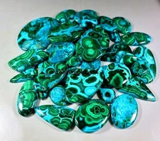 250 Ct Wholesale Lot Natural Chrysocolla Malachite Cabochon  Jewelry Gemstone