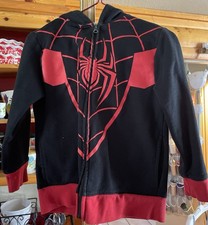 Boys Spiderman Zip Hoodie Size Medium