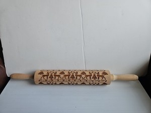 Nordic Reindeer Christmas Design Embossed Rolling Pin New