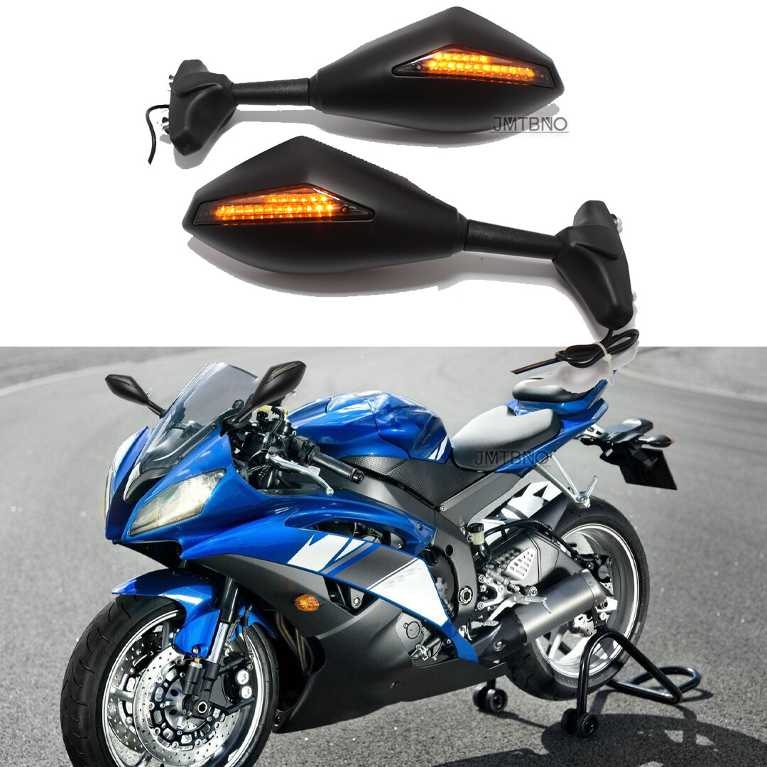 25 Motorcycle LED Turn Signals Light Mirrors For Yamaha FZ6R