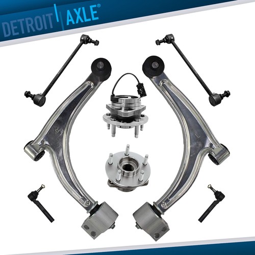 Front Lower Control Arms + Wheel Bearings for 200709 Chevy Malibu
