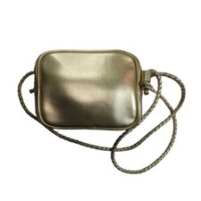 Vintage Tianni Braided Metallic Crossbody Purse in Gold