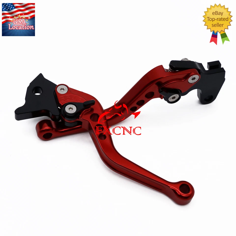 For Honda CB750 Nighthawk 1991-2008 Red FXCNC Brake & Clutch Levers Adjustable - Image 3 of 4