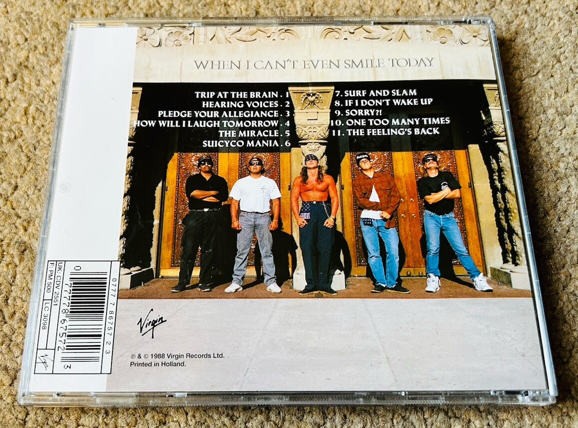 Suicidal Tendencies How Will I Laugh Tomorrow 1988 Virgin MINT CD Suicidal tendencies how will i laugh tomorrow 1988 virgin mint cd