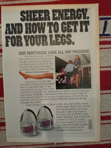 1973 L'eggs sheer energy pantyhose 