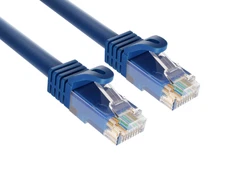 25ft Cat6a UTP 10G Ethernet Network Patch Cable Snagless 24AWG Bare Copper, Blue