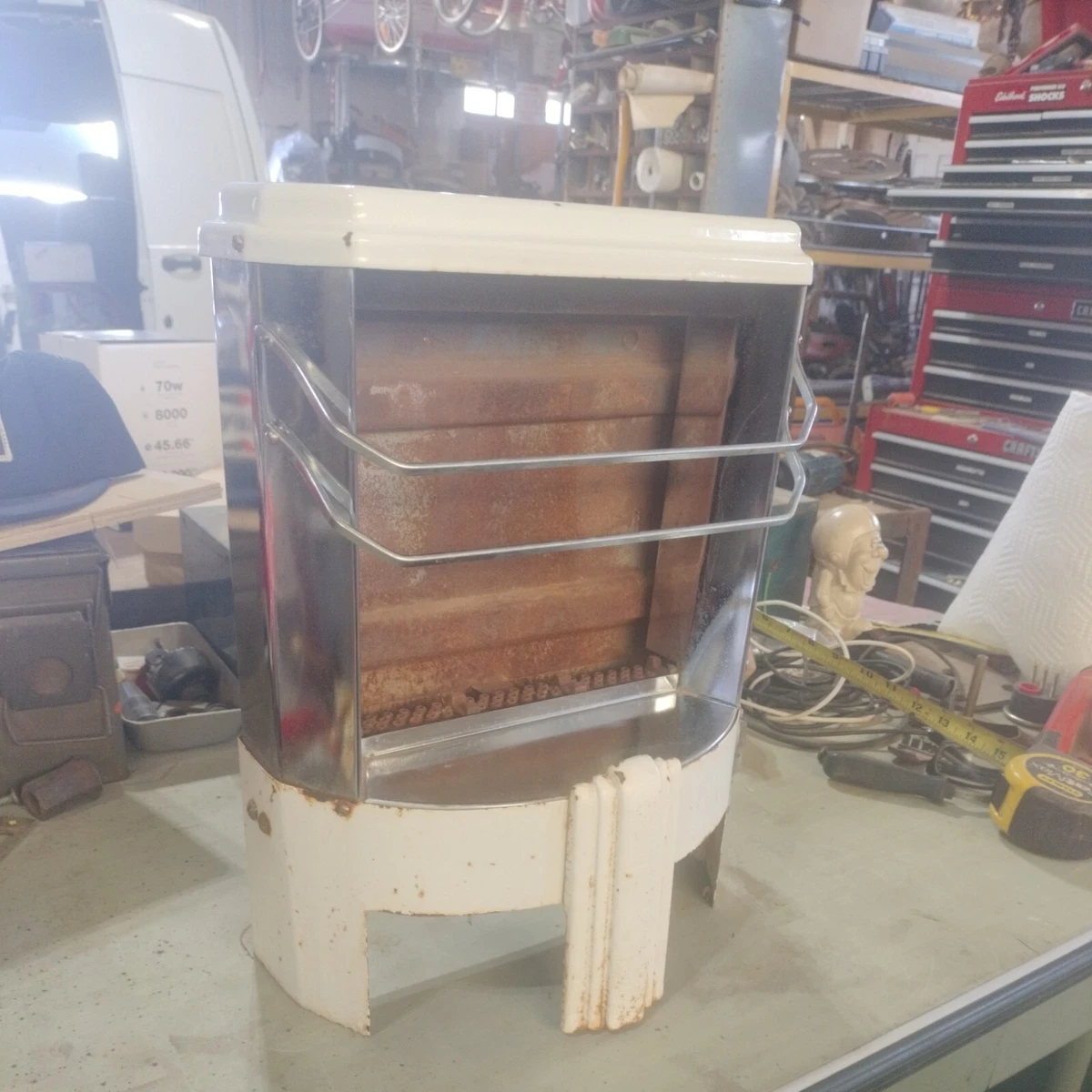 VINTAGE HEARTH GLO GAS HEATER-AWESOME PIRCELAIN AND STAINLESS LOOK-FAST  SHIPPING | eBay