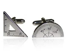 Triangle Compass Teacher Maths Algebra Cufflink Links Gift Novelty Xmas NEW UK
