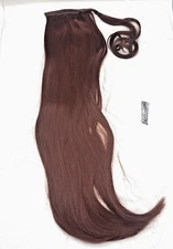Women Girl Clip in Ponytail Fake Hair Extension Straight Wrap Around Auburn 23"