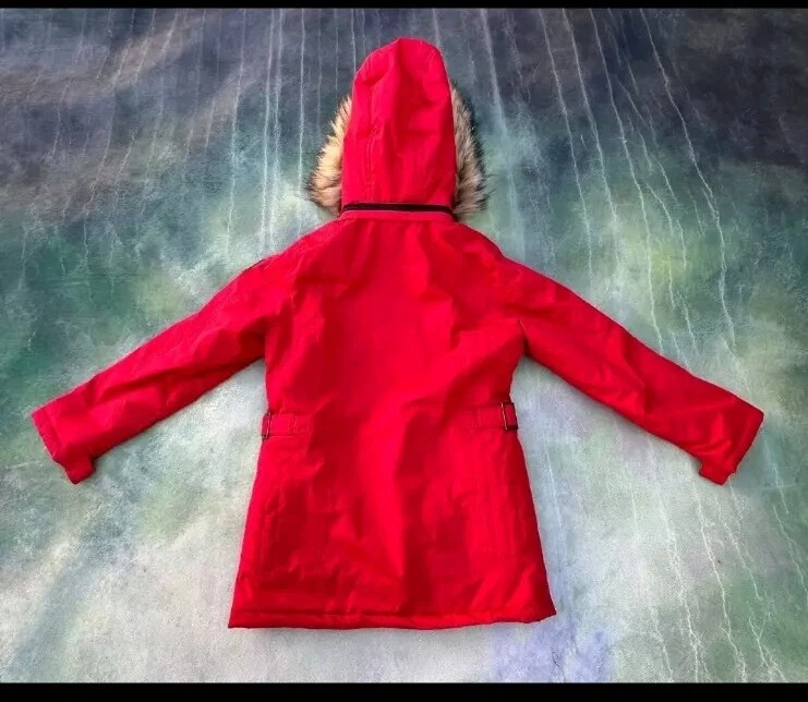 Vintage Womens Large (14-16) Reebok Red Hooded Winter Jacket (Removable Hood) - Image 2 of 4