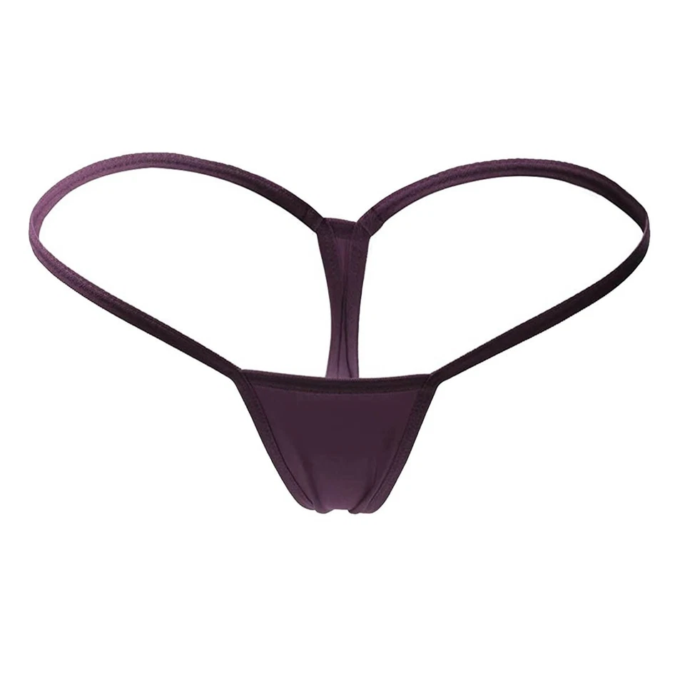 Paquete de 5 bragas de micro cuerdas para mujer mini lencería sin costuras ropa interior bragas Foto 3 de 4