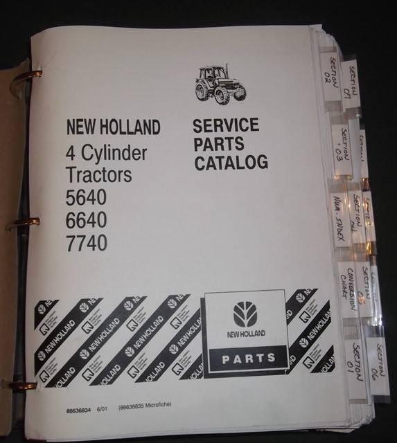 NEW HOLLAND 5640 6640 7740 4 CYLINDER TRACTOR PARTS MANUAL BOOK CATALOG