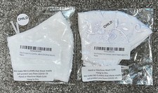Lot Of 2 Brand New Child White Cloth Masks Made In Usa Lace And Sequence Face