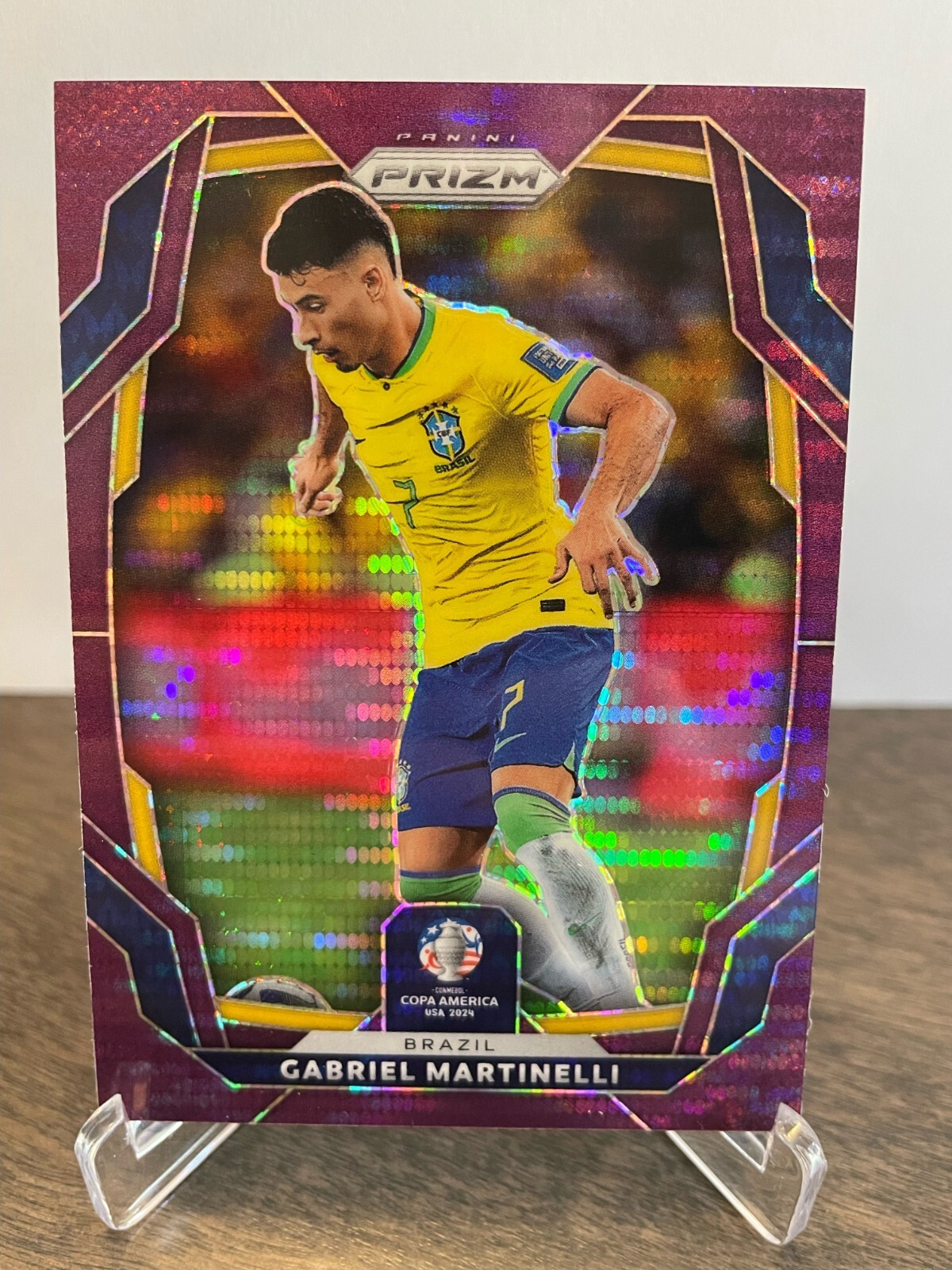 2024 Panini Prizm Copa America Gabriel Martinelli Purple Pulsar /49 #38 Brazil