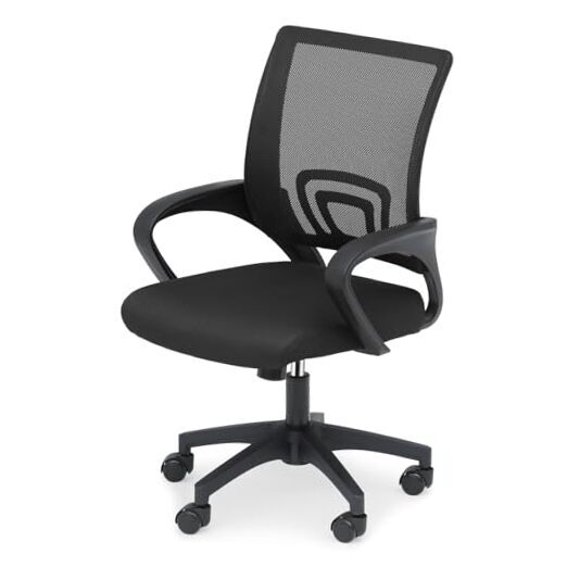 Ergonomic Black Office Chair with Lumbar Support and Smooth Rolling Wheels-image