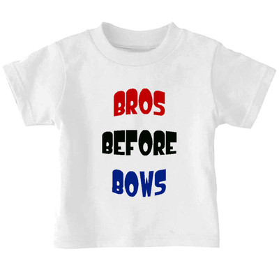 Bros Before Bows Cotton Toddler Baby Kid T-shirt Tee 6mo Thru 7t