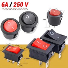 On/Off Round Rectangle Rocker Switch Car Dash Boat SPST 250V 2nd gear