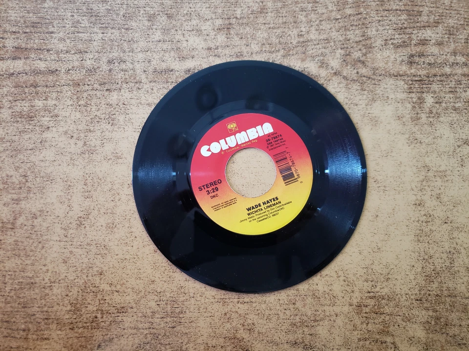 RARE 1990S MINT-EXC Wade Hayes – Wichita Lineman/ ON A GOOD NIGHT 78674 45 — 第 2/2 张图片