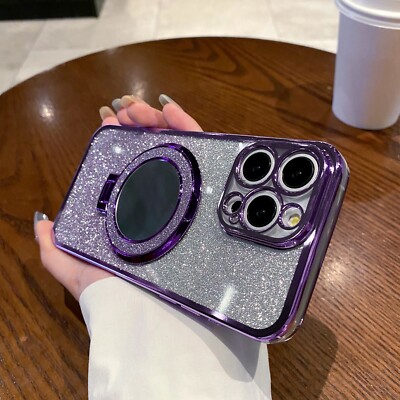 Magnetic Mirror Stand Case For iPhone Samsung Huawei Moto Phone Cover Holder Hot