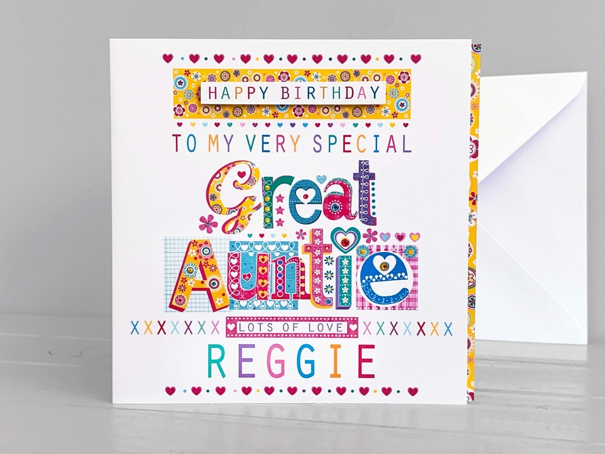Great Auntie birthday card personalised and very special card Special GREAT  AUNT | eBay