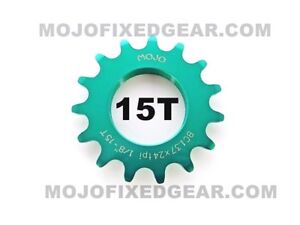 MOJO 15T FIXED GEAR COG PURPLE ANODIZED Cro-Mo TRACK 15 TOOTH 1/8 INCH CNC 