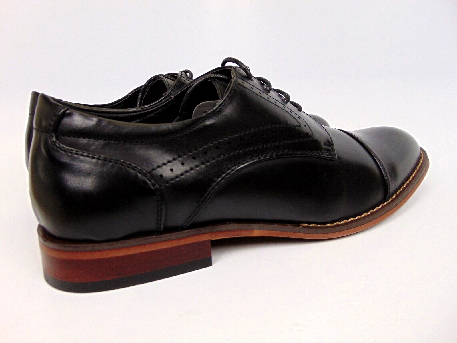 SAOLA Vostey BMY636 scarpe eleganti uomo Oxford casual punta a cappuccio formale taglia 10 0 nere NUOVE